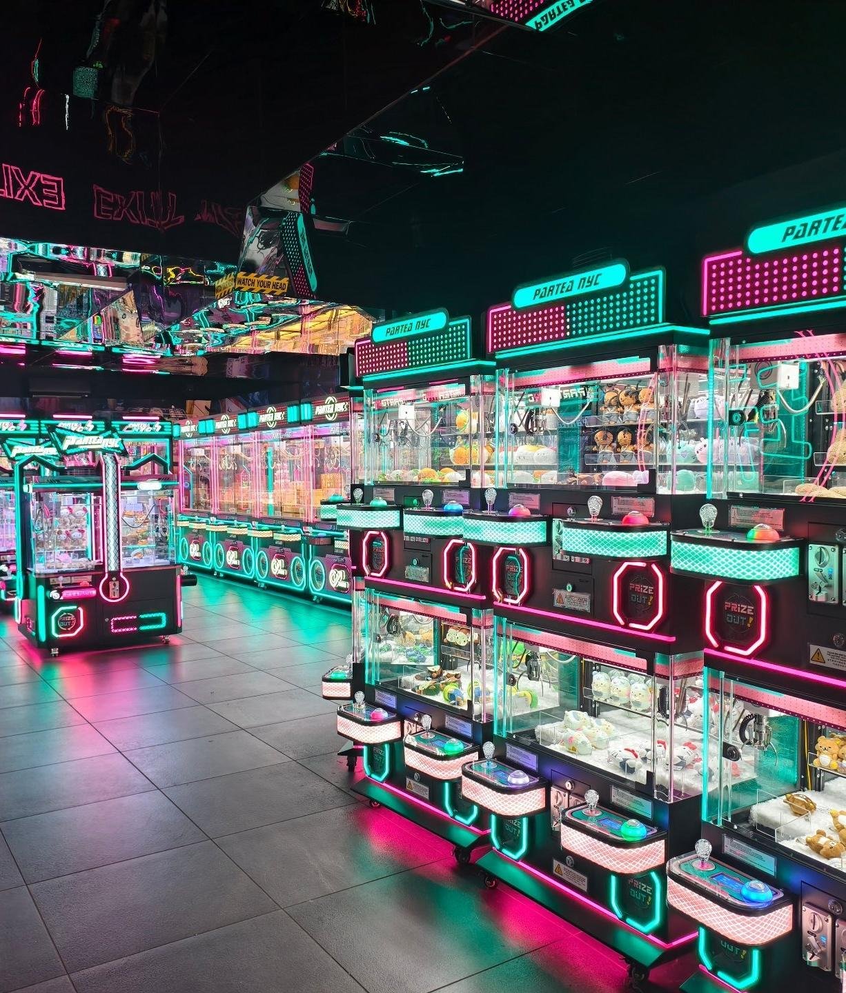 Neon themed arcade center