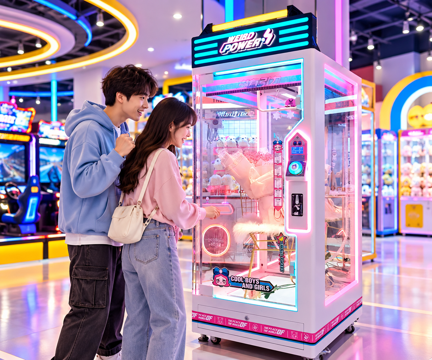 Players using Weird Power in an arcade